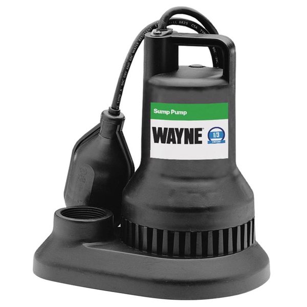 Wayne Pumps Wayne 1/3 HP 3	000 gph Thermoplastic Tethered Float Switch AC Sump Pump WST33